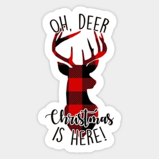 Oh, Deer Christmas is Here Reindeer Sticker